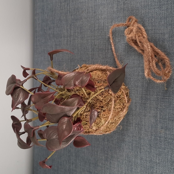 Kokedama Philodendron Artificial Plant Hanging Botanical Moss Home Decoration - Picture 2 of 5